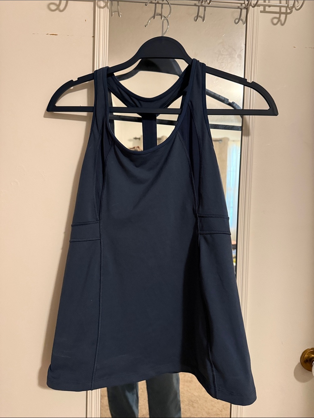 Athleta Navy Racerback Tank with Strappy Back